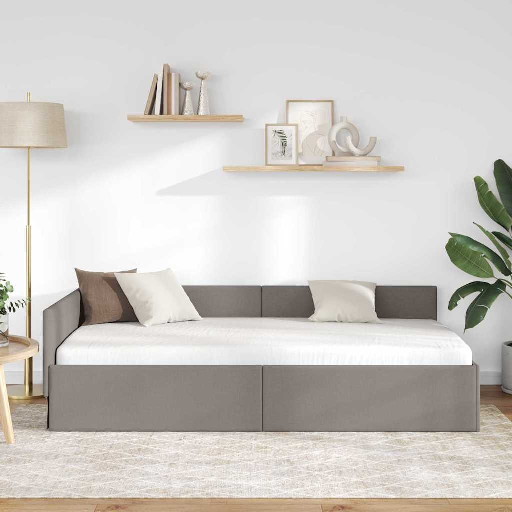 Taupe Hoekbedframe Stof 90x200cm - 35% Korting