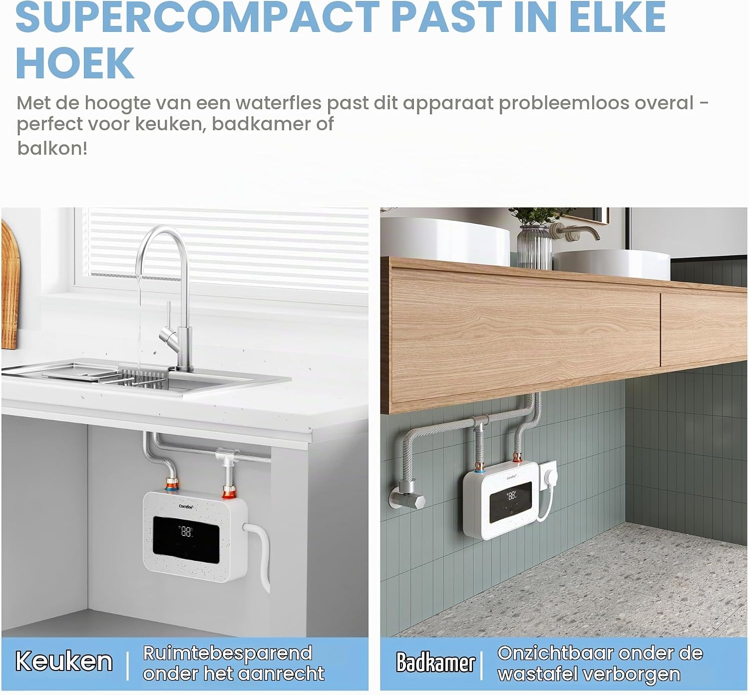 Doorstroomboiler Mini 3,6 kW Wit - Direct Warm Water met 29% Korting