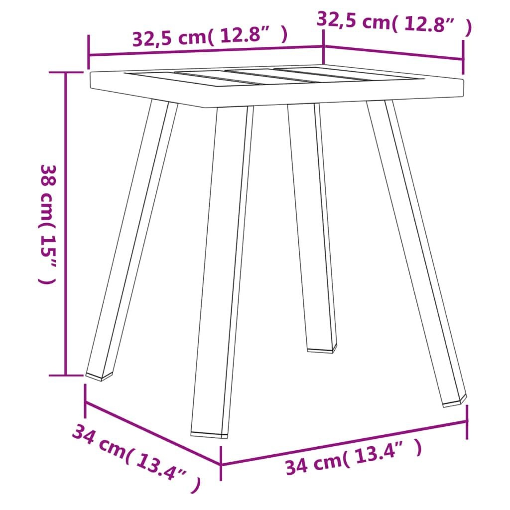 VidaXL Tuintafel Staal Antraciet 34x34x38 cm - 51% Korting