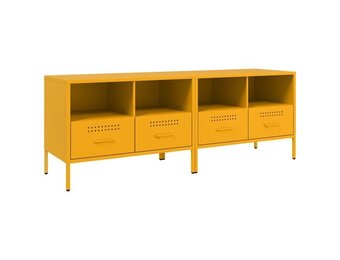 vidaXL Tv-meubelen 2 st 68x39x50,5 cm staal mosterdgeel