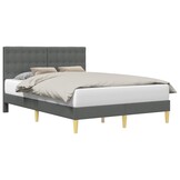 vidaXL Bedframe met hoofdeinde Donkergrijs 160 x 200 cm Stof