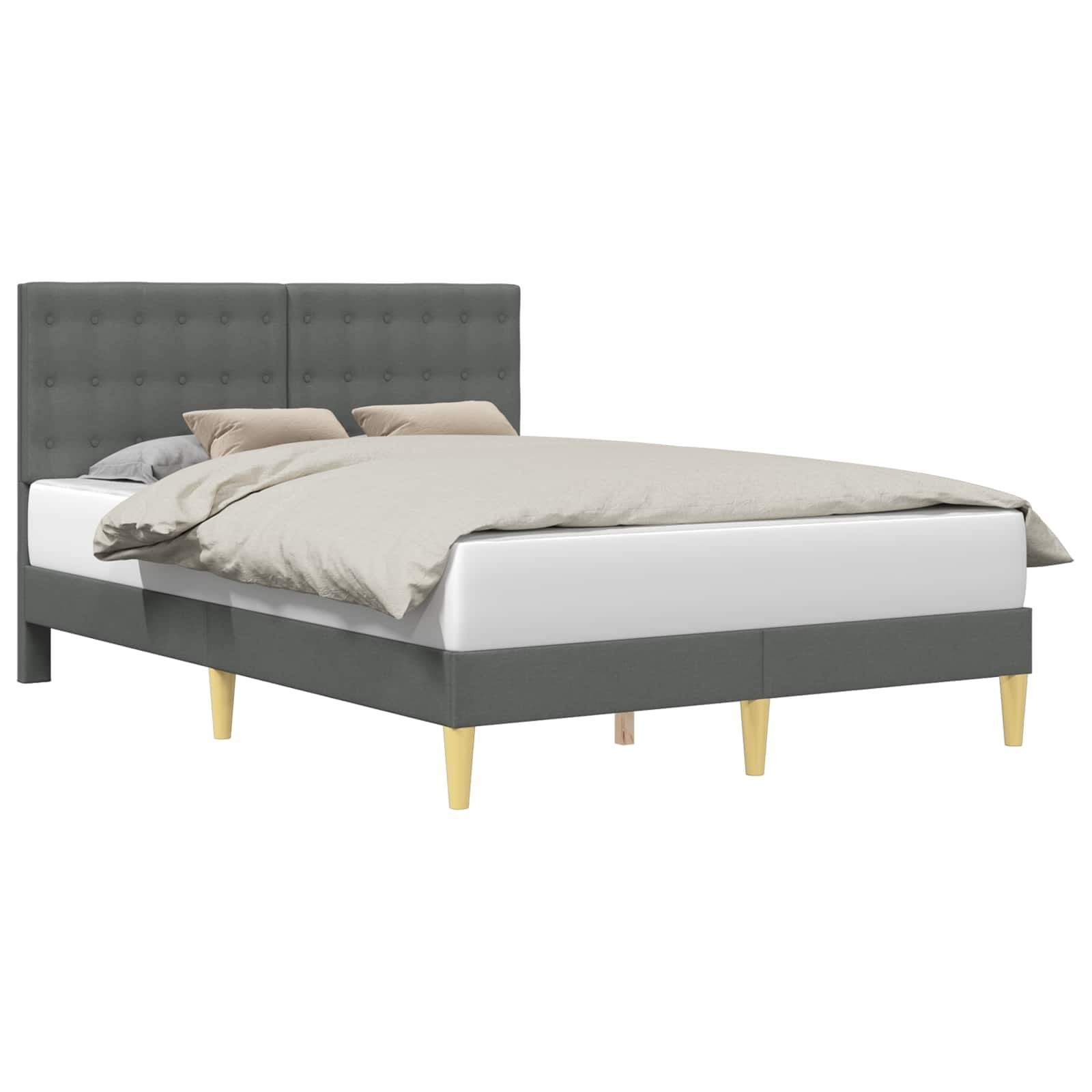 vidaXL Bedframe met hoofdeinde Donkergrijs 160 x 200 cm Stof