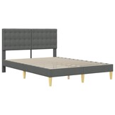 vidaXL Bedframe met hoofdeinde Donkergrijs 160 x 200 cm Stof