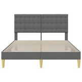 vidaXL Bedframe met hoofdeinde Donkergrijs 160 x 200 cm Stof