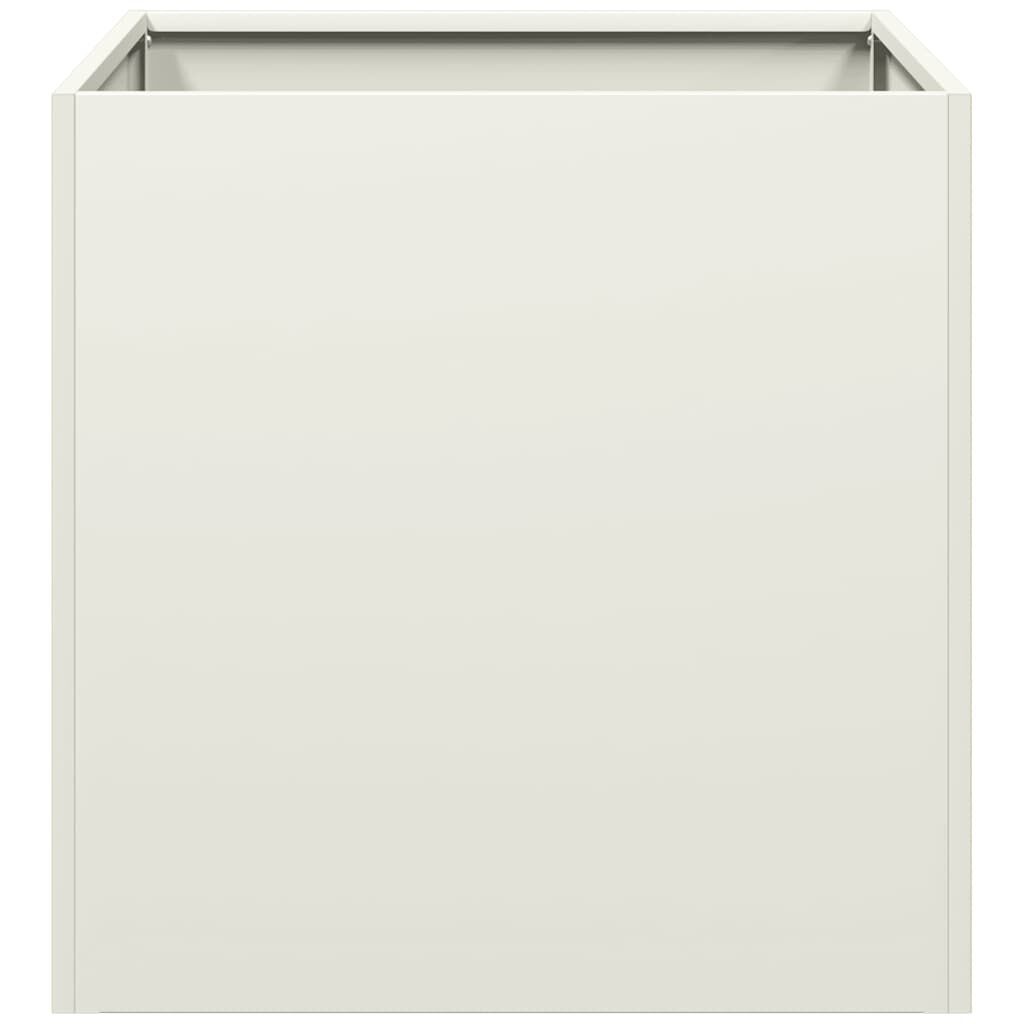 vidaXL Plantenbak 40x40x40 cm koudgewalst staal wit
