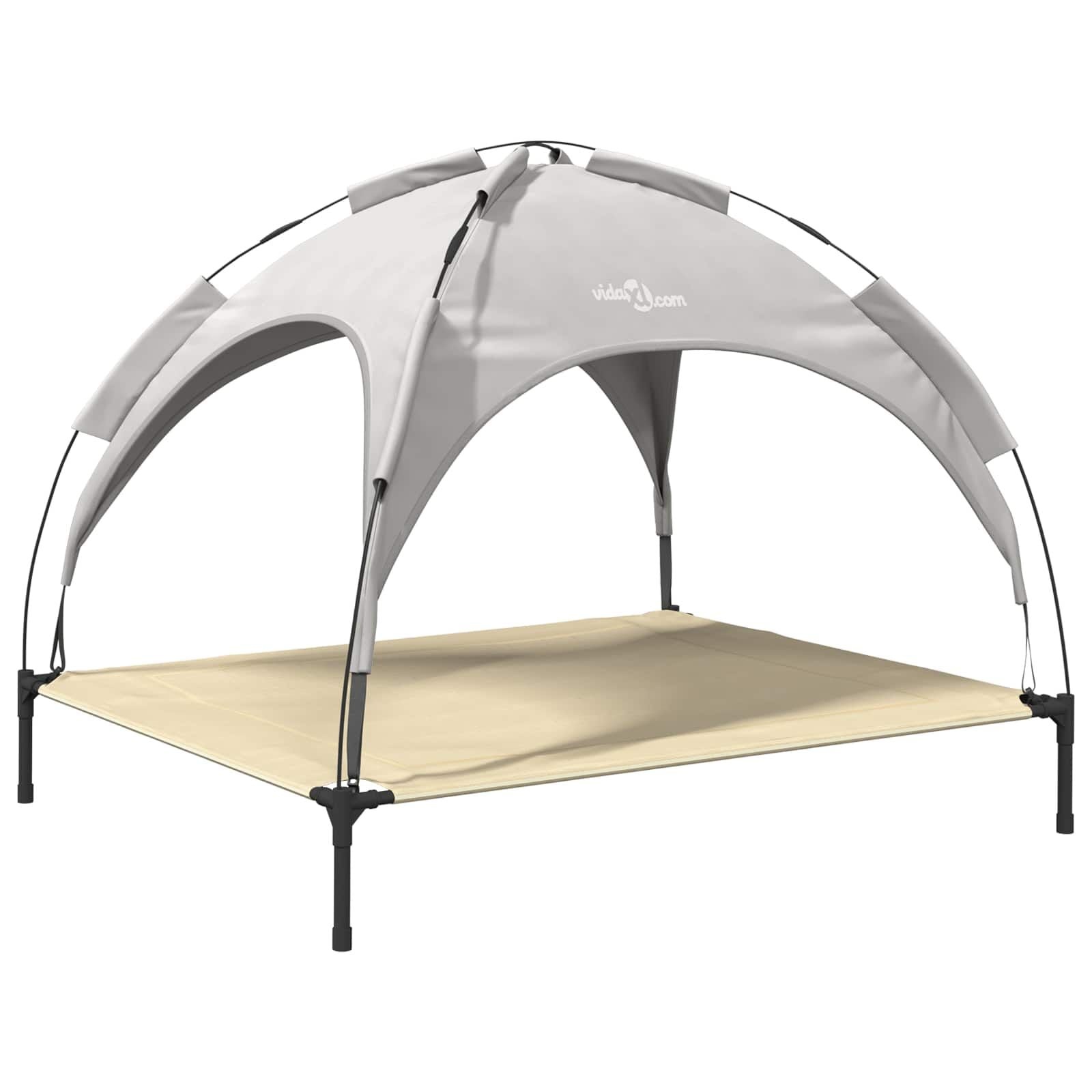 vidaXL Hondenbed 104 x 86 x 84,5 cm Staal Zilvergrijs