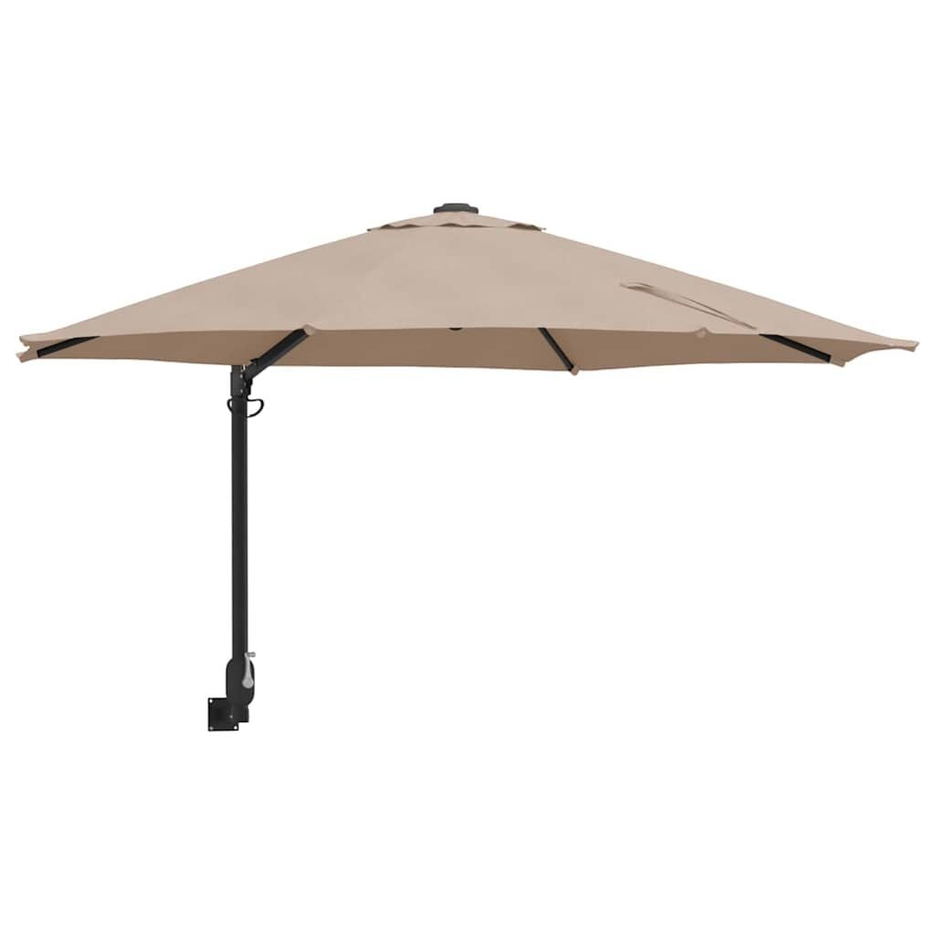 vidaXL Tuinparasol Taupe, Zwart 248 x 248 x 148 cm Polyester, Staal