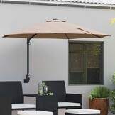 vidaXL Tuinparasol Taupe, Zwart 248 x 248 x 148 cm Polyester, Staal