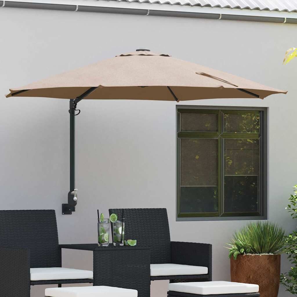 vidaXL Tuinparasol Taupe, Zwart 248 x 248 x 148 cm Polyester, Staal