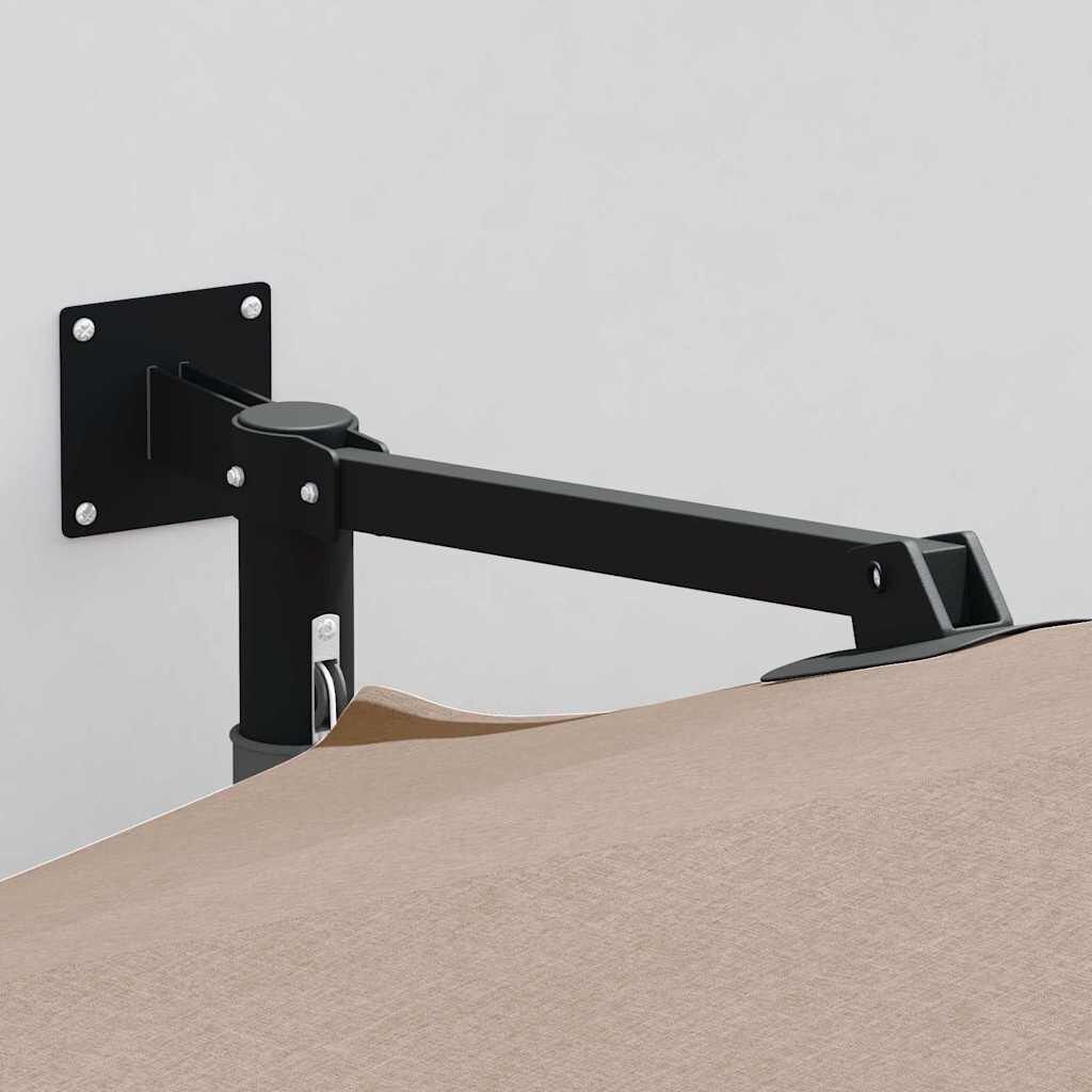 vidaXL Tuinparasol Taupe, Zwart 248 x 248 x 148 cm Polyester, Staal