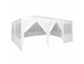 vidaXL Partytent Wit 600 x 400 x 266 cm Polyester, Staal