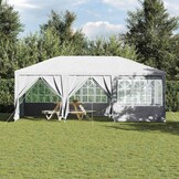 vidaXL Partytent Wit 600 x 400 x 266 cm Polyester, Staal