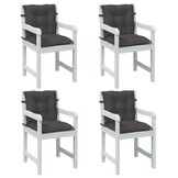 vidaXL Stoelkussens 4 st lage rug 100x50x7 cm stof gemêleerd antraciet