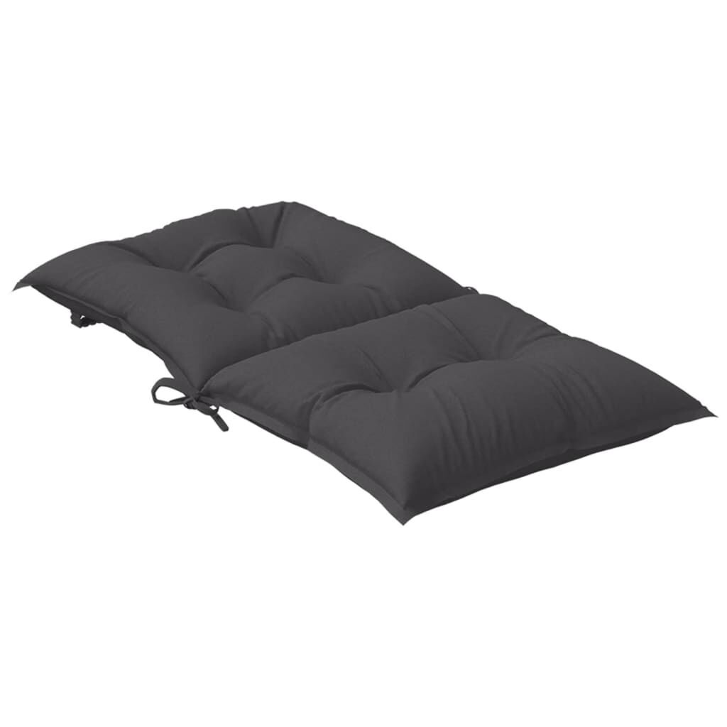 vidaXL Stoelkussens 4 st lage rug 100x50x7 cm stof gemêleerd antraciet