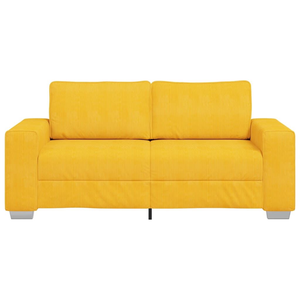 vidaXL Loveseat Sofa Lichtgeel 180x77x82 cm Corduroy Stof