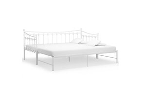 Uittrekbare Slaapbank - Metaal Wit 90x200 cm - 35% Korting