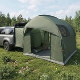 vidaXL Tailgate Tent met Regenfly Waterdicht 4-persoons Legergroen