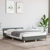 vidaXL Bedframe zonder matras 120x200 cm stof donkergrijs