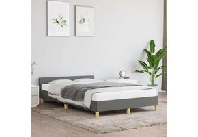Donkergrijs Bedframe 120x200 cm Stof - 54% Korting