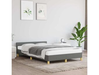 vidaXL Bedframe zonder matras 120x200 cm stof donkergrijs