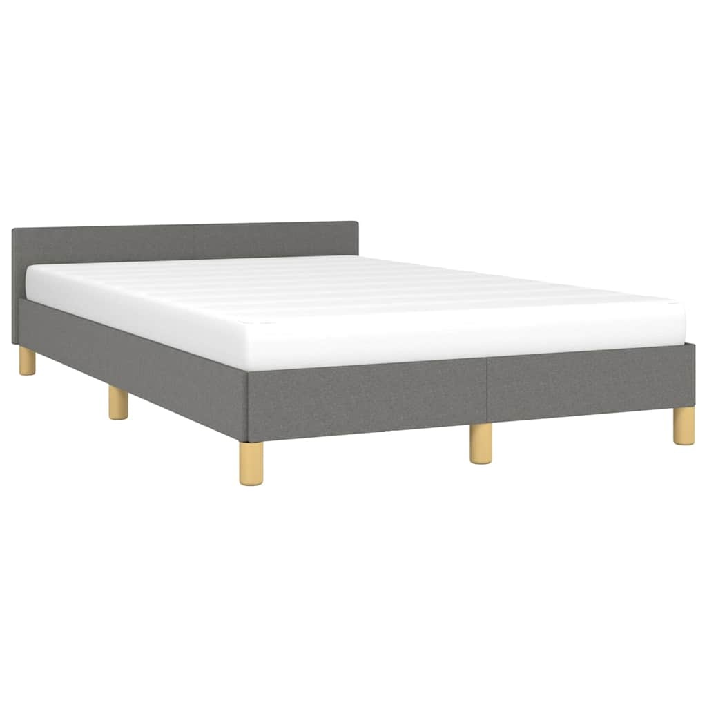 vidaXL Bedframe zonder matras 120x200 cm stof donkergrijs