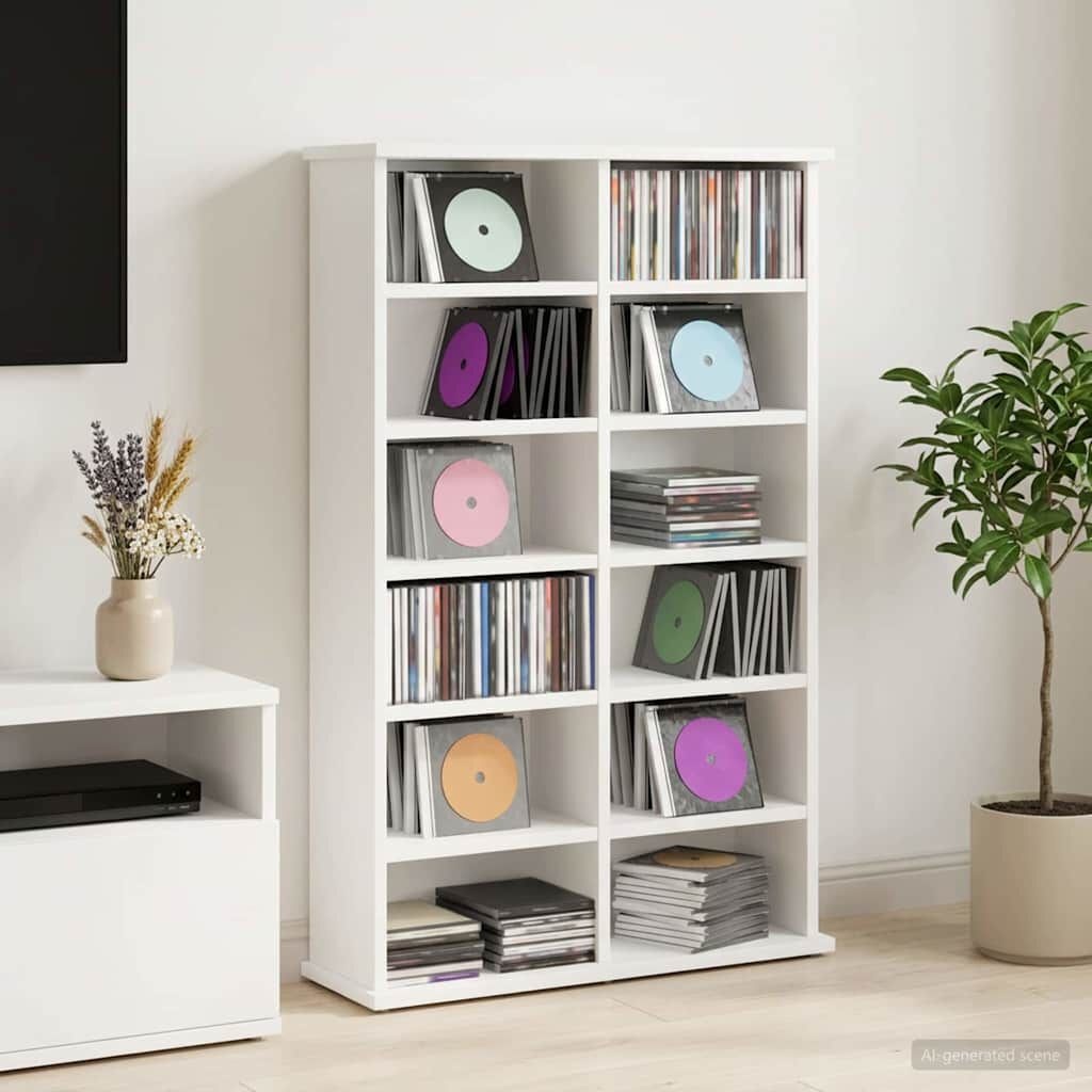 CD Kast Wit 60x17x92 cm - 34% Korting