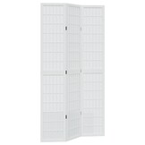 vidaXL Kamerscherm met 3 panelen massief paulowniahout wit