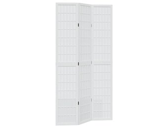 vidaXL Kamerscherm met 3 panelen massief paulowniahout wit