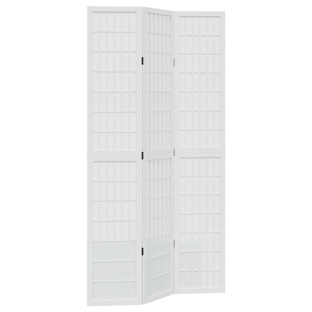 vidaXL Kamerscherm met 3 panelen massief paulowniahout wit