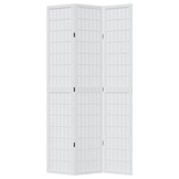 vidaXL Kamerscherm met 3 panelen massief paulowniahout wit