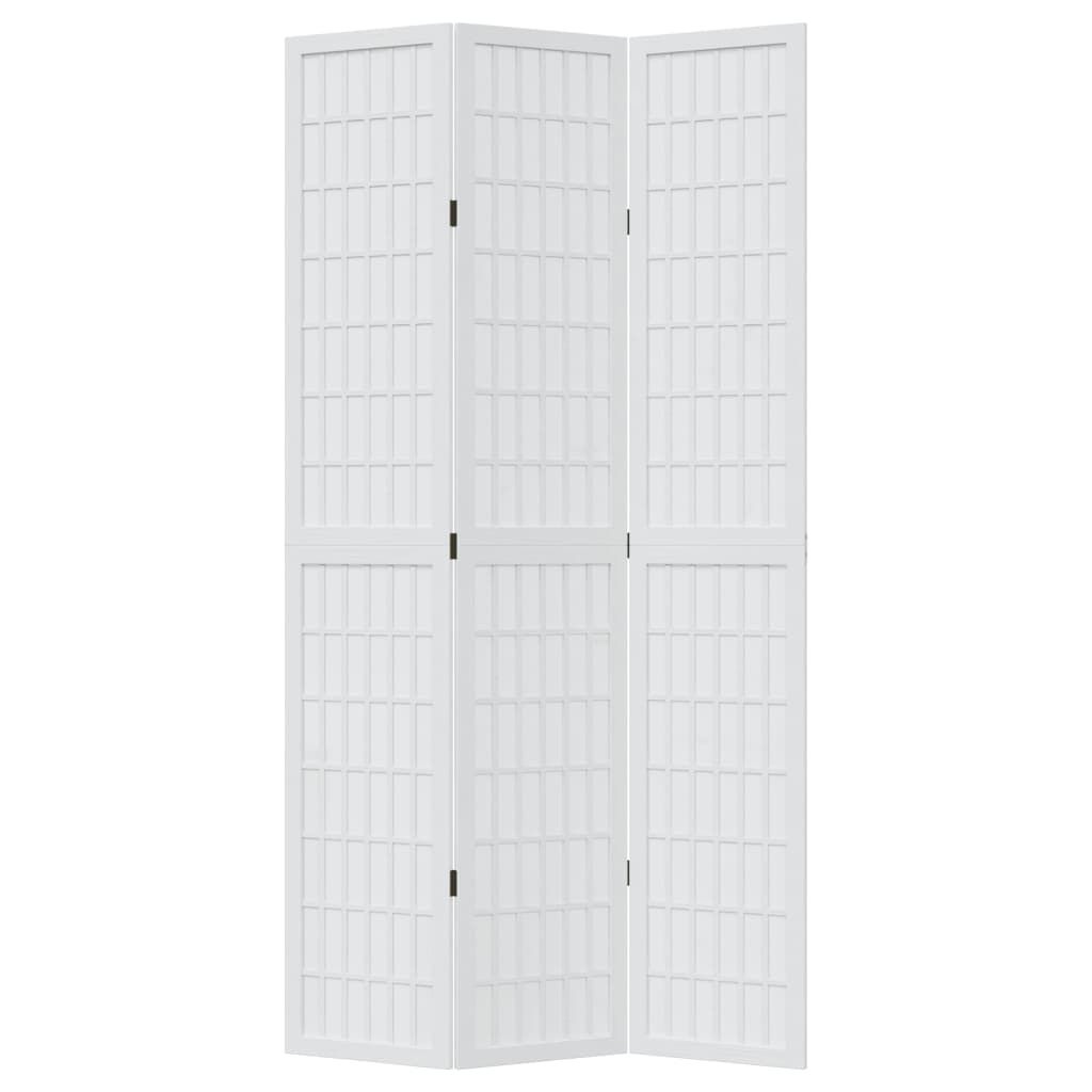 vidaXL Kamerscherm met 3 panelen massief paulowniahout wit