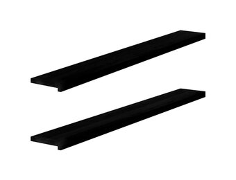 vidaXL Vensterbanken 2 st 160x20x2 cm massief eikenhout bruin-zwart