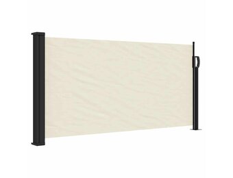 vidaXL Windscherm uittrekbaar 100x300 cm crèmekleurig