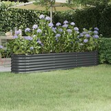 vidaXL Plantenbak 224x40x36 cm gepoedercoat staal antracietkleurig