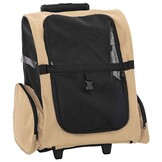 vidaXL Huisdierentrolley 3-in-1 48x32x(57-106) cm oxford stof zandkleurig