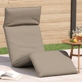 vidaXL Ligstoel inklapbaar 175x54x8,5 cm oxford stof taupe