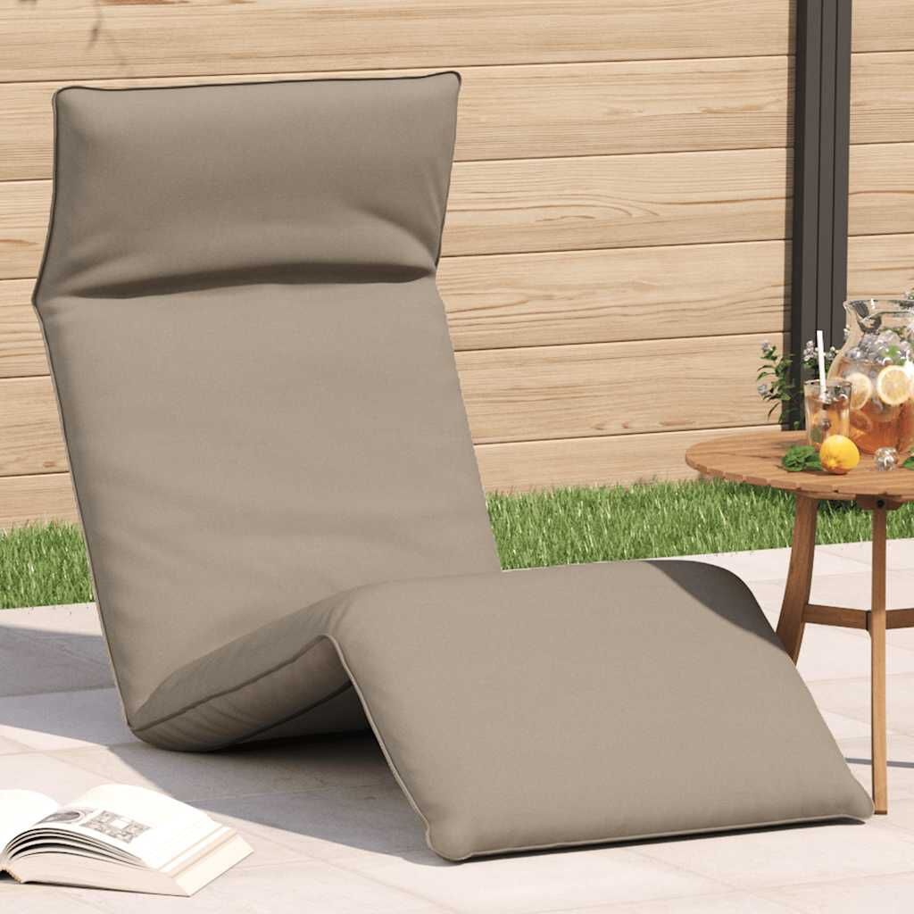 vidaXL Ligstoel inklapbaar 175x54x8,5 cm oxford stof taupe