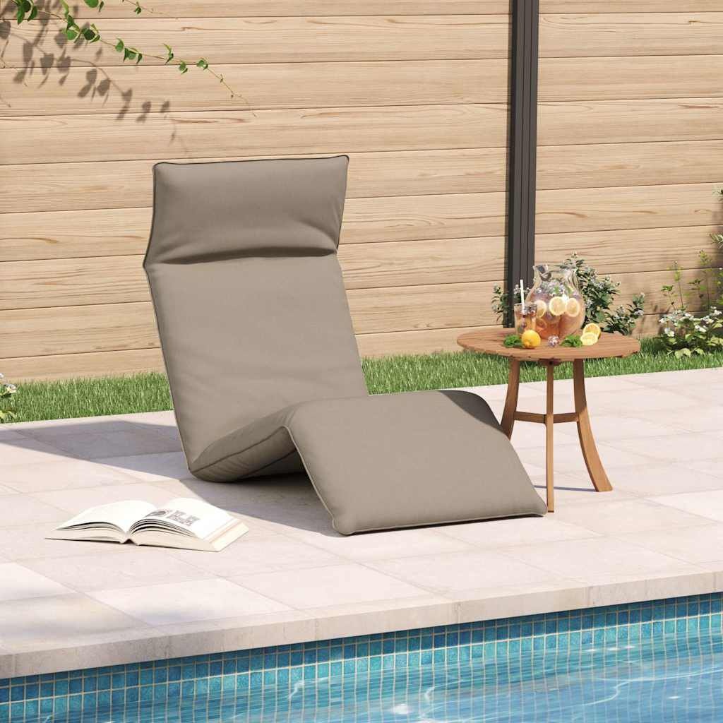 vidaXL Ligstoel inklapbaar 175x54x8,5 cm oxford stof taupe