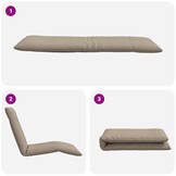 vidaXL Ligstoel inklapbaar 175x54x8,5 cm oxford stof taupe