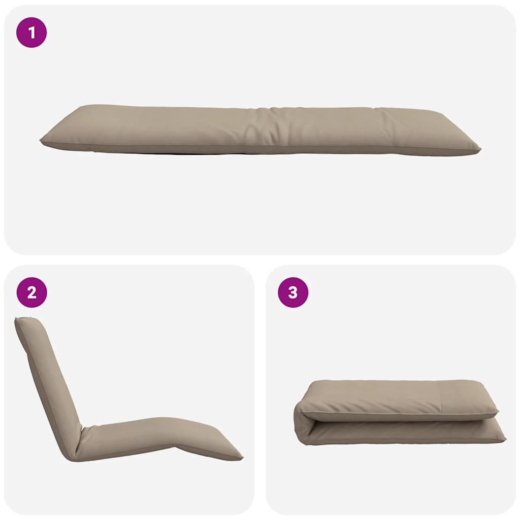 vidaXL Ligstoel inklapbaar 175x54x8,5 cm oxford stof taupe