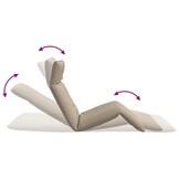 vidaXL Ligstoel inklapbaar 175x54x8,5 cm oxford stof taupe