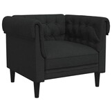 vidaXL Fauteuil Chesterfield-stijl stof zwart