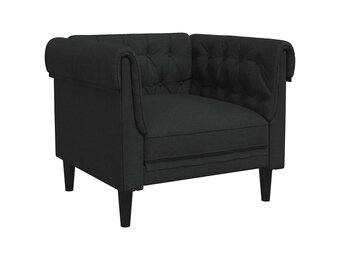 vidaXL Fauteuil Chesterfield-stijl stof zwart