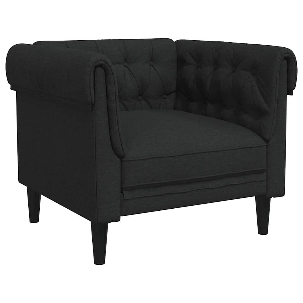 vidaXL Fauteuil Chesterfield-stijl stof zwart