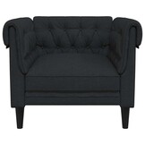 vidaXL Fauteuil Chesterfield-stijl stof zwart