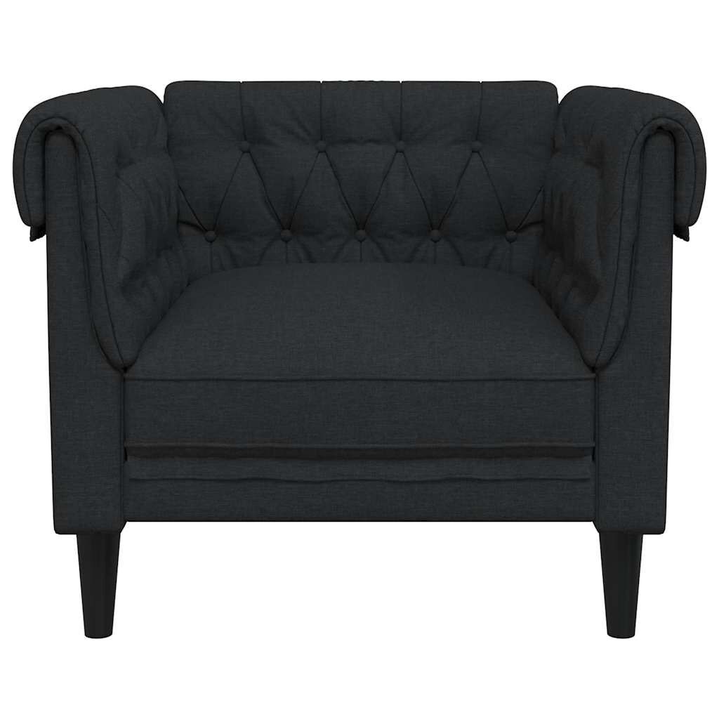 vidaXL Fauteuil Chesterfield-stijl stof zwart