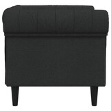 vidaXL Fauteuil Chesterfield-stijl stof zwart