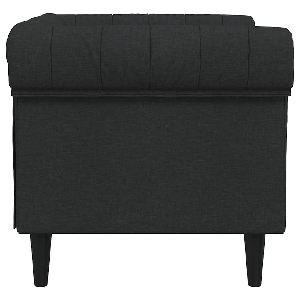 vidaXL Fauteuil Chesterfield-stijl stof zwart