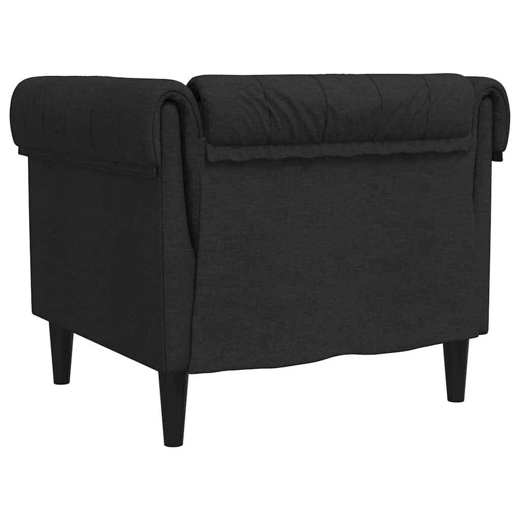 vidaXL Fauteuil Chesterfield-stijl stof zwart