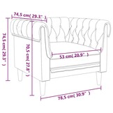 vidaXL Fauteuil Chesterfield-stijl stof zwart